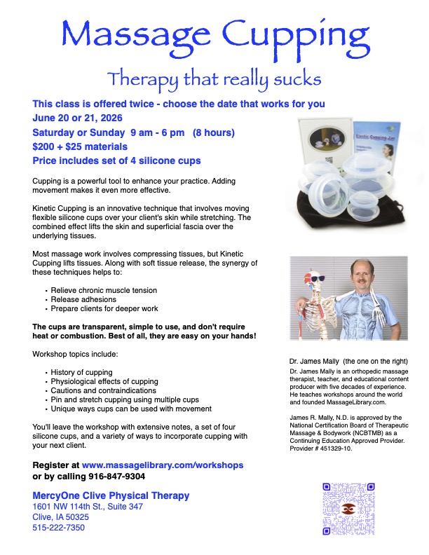Massage Cupping - Clive, Iowa - June 20 or 21, 2026