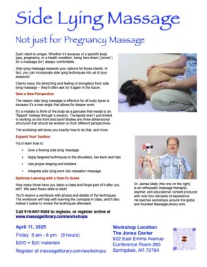 Side Lying Massage - Springdale, Arkansas - April 11, 2025